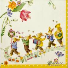 Serwetka do decoupage firmy VILLEROY&BOCH wielkanocna orkiestra 33x33cm